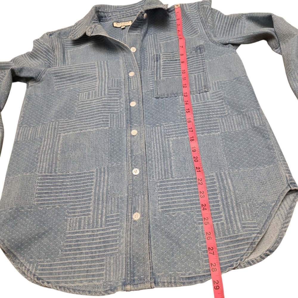 Bagatelle Collection New York Denim Embroidered Patchwork Shacket Baggy Size M - Picture 8 of 13